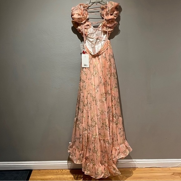 MAC DUGGAL
Pink Ruffle Tiered Floral Cut-Out Chiffon Gown size 10 NWT - Picture 8 of 9